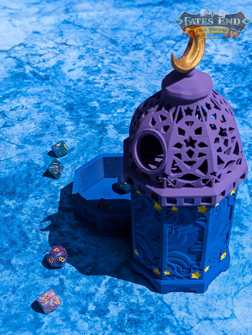 Lantern 3D Printed Dice Tower - Fate's End Furhaven Collection - Illuminate Your Destiny!