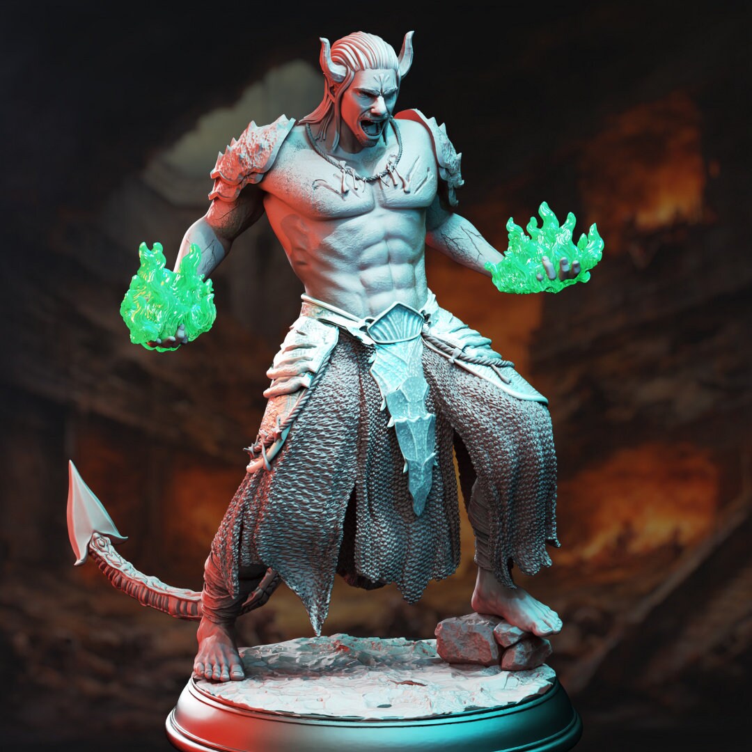 3D Printed Tiefling Devil Servant by DM Stash