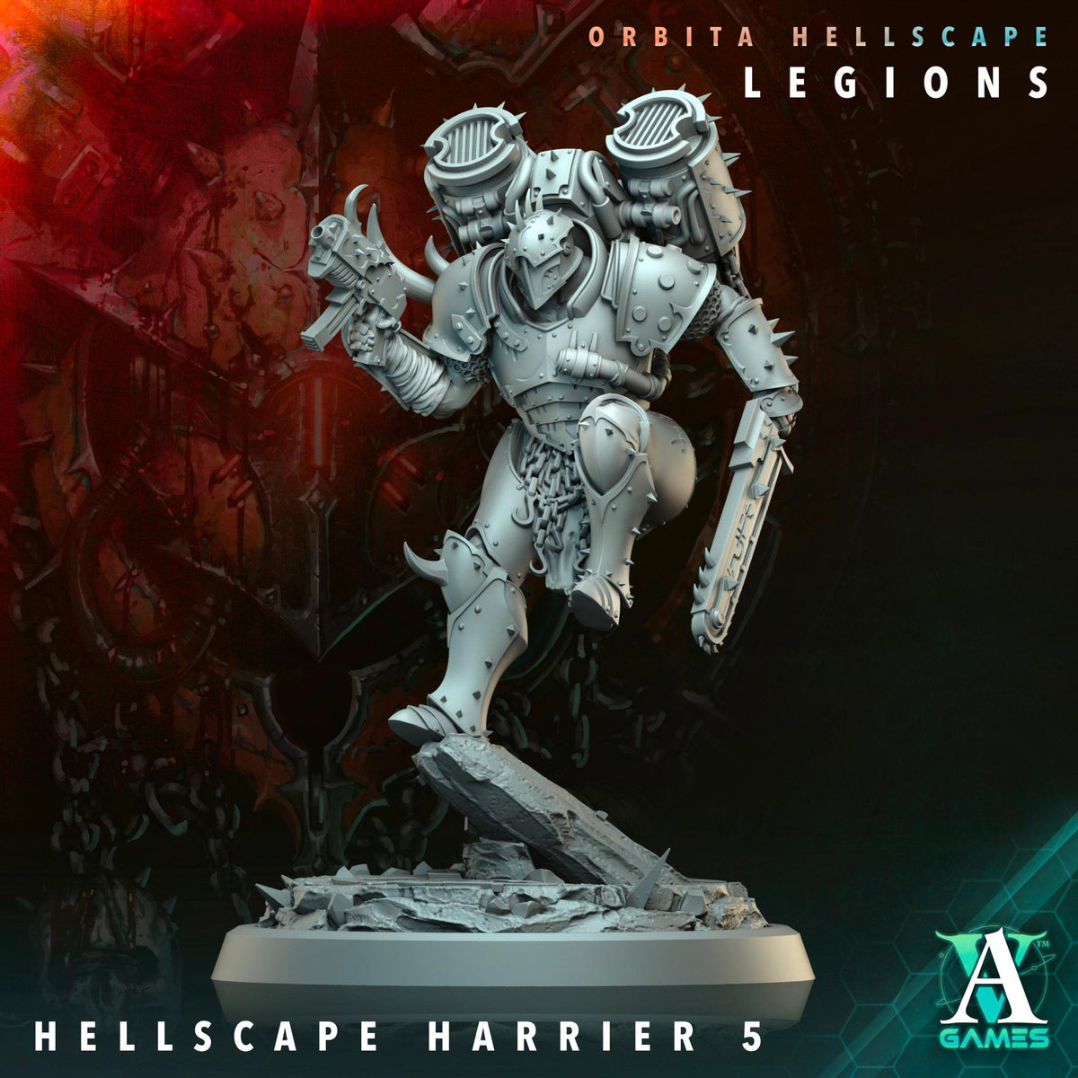 3D Printed Hellscape Harrier by Archvillain Games