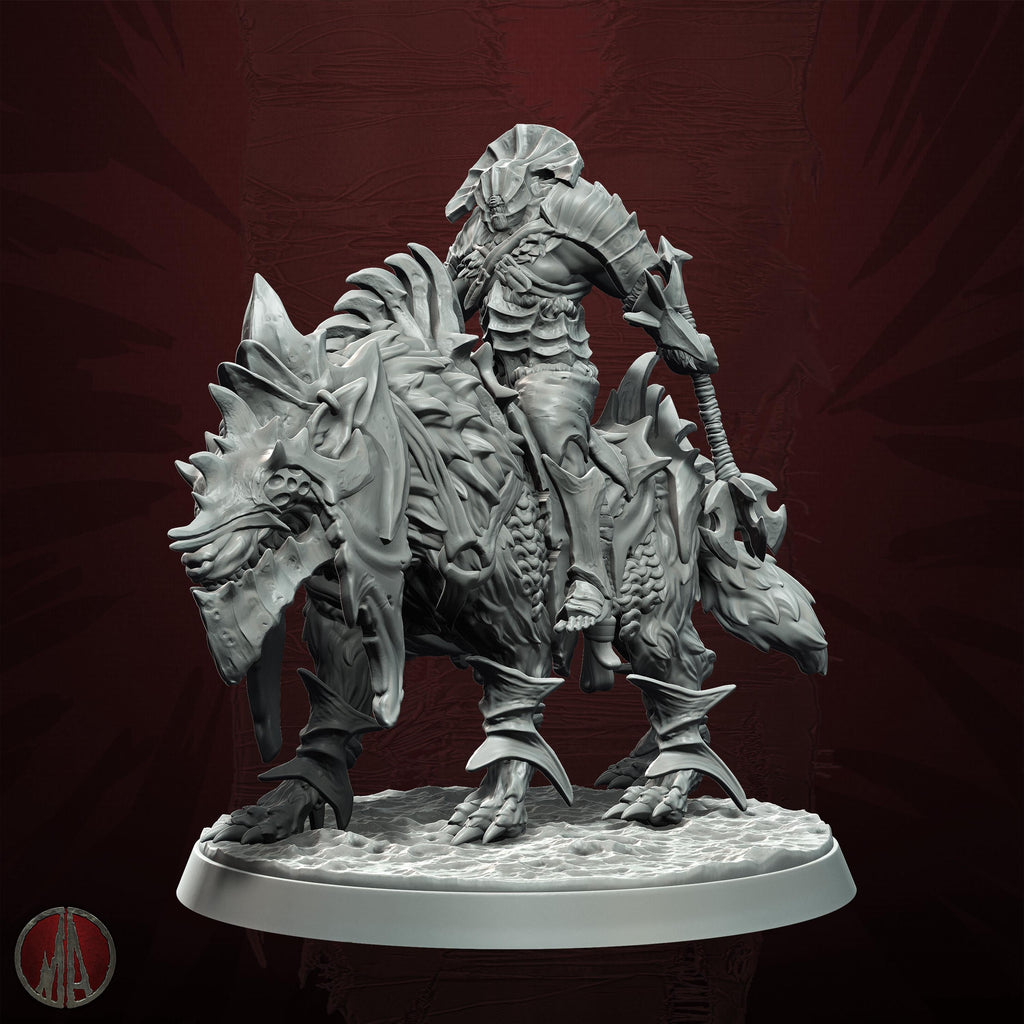 3D printed Orc Dire Wolf Riders by Monolith Arts