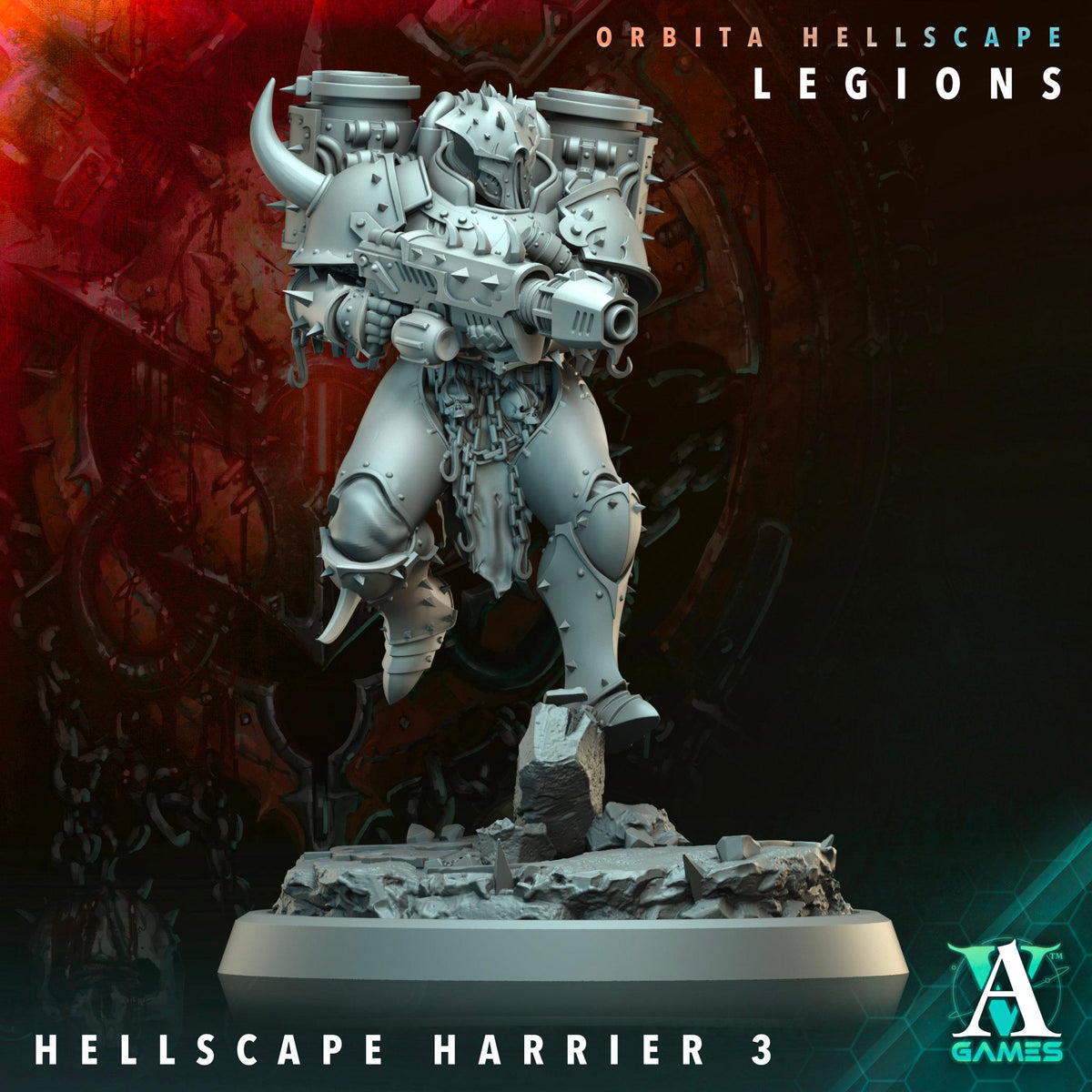 3D Printed Hellscape Harrier by Archvillain Games