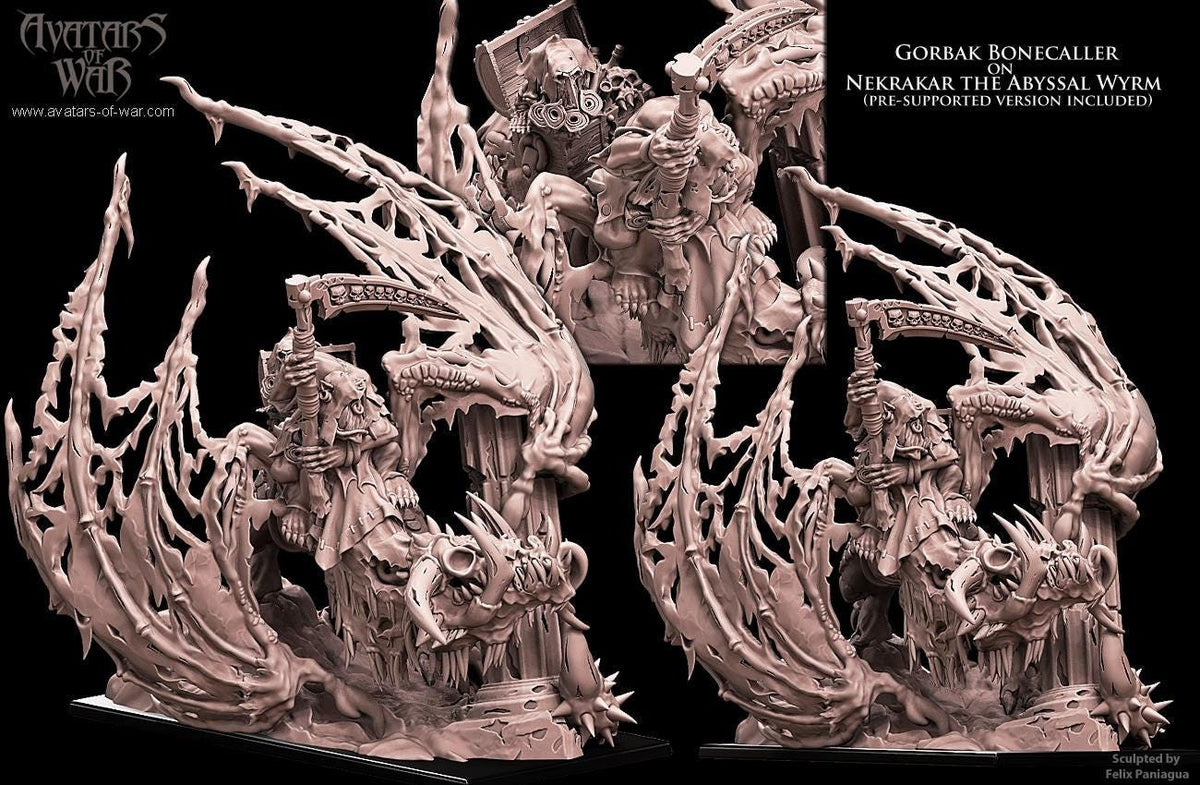 3D Printed Gorvak Bonecalled on Abyssal Wyrm by Avatars of War