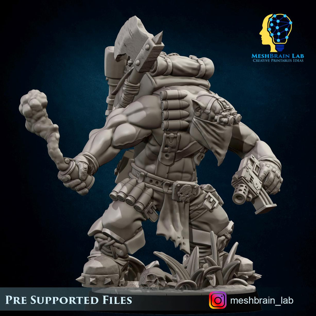 3d Printed Ork Smoke Grenade Commando by Meshbrain Labs Miniatures