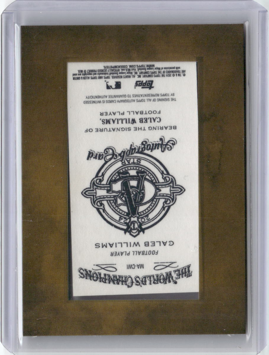 2024 Topps Allen & Ginter Mini Caleb Williams #MACWI Autographed Rookie RC Football Card