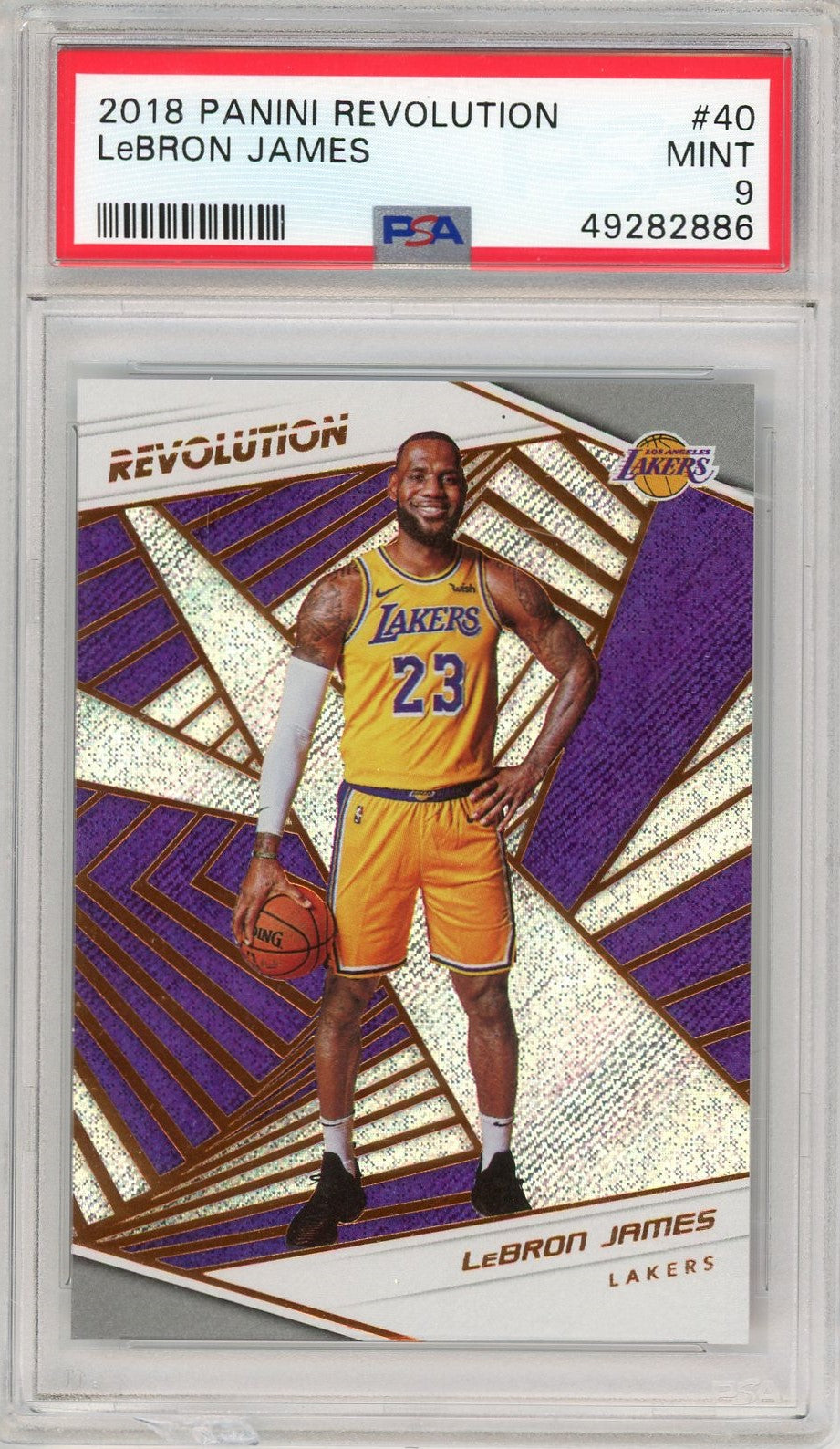Graded 2018 Panini Revolution LeBron James #40 Basketball Card PSA 9 Mint
