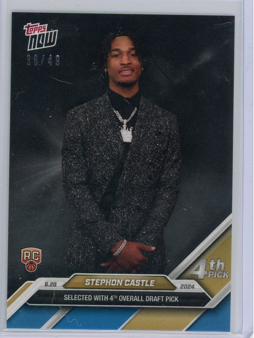 2024 Topps Now Stephon Castle #D3 Blue #/49 Rookie RC Basketball Card