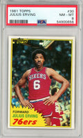 Graded 1981 Topps Julius Erving #30 Basketball Card PSA 8 NM-MT