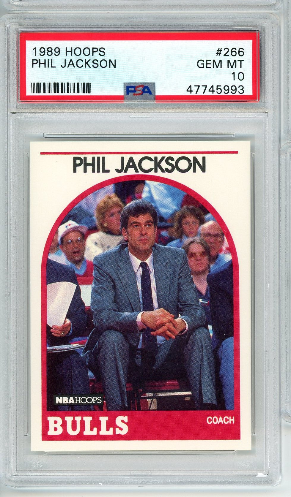 Graded 1989 Hoops Phil Jackson #266 Basketball Card PSA 10 Gem Mint
