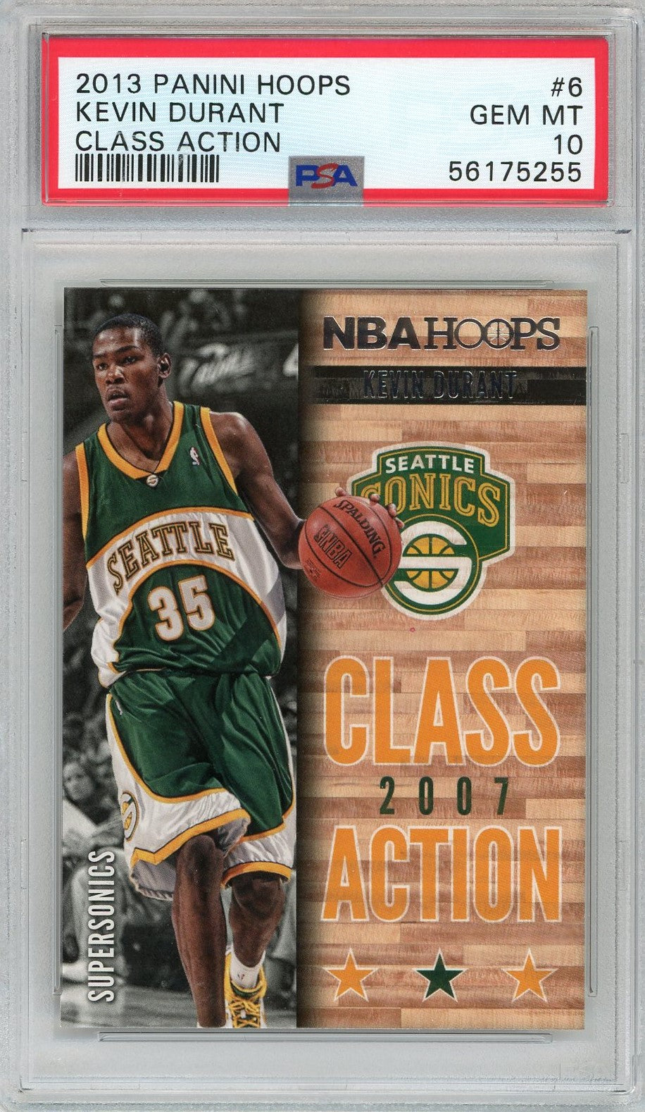 Graded 2013 Panini Hoops Kevin Durant #6 Class Action Basketball Card PSA 10 Gem Mint