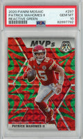 Graded 2020 Panini Mosaic Patrick Mahomes II #297 Reactive Green Football Card PSA 10 Gem Mint