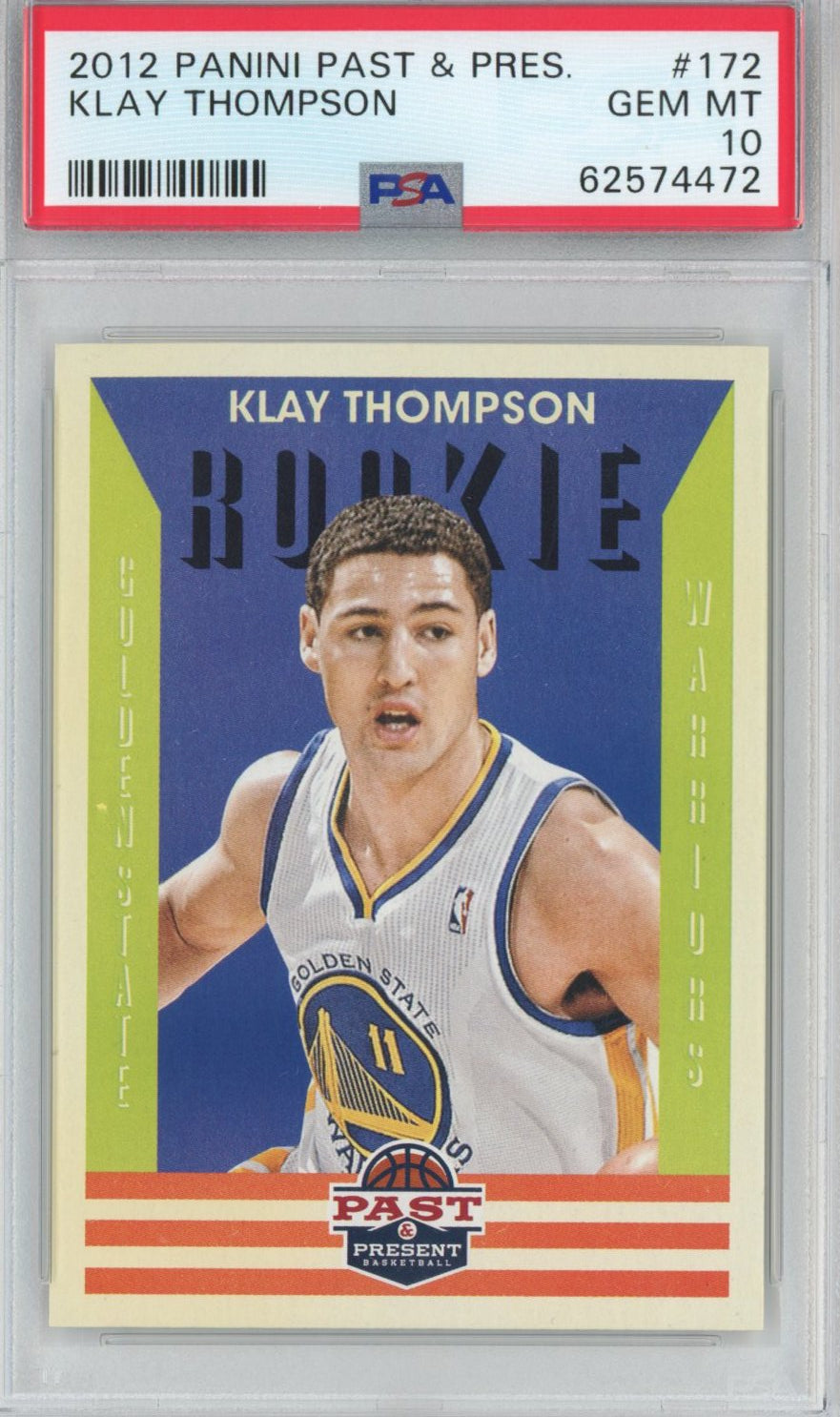 Graded 2012-13 Panini Past & Present Klay Thompson #172 Rookie RC Basketball Card PSA 10 Gem Mint