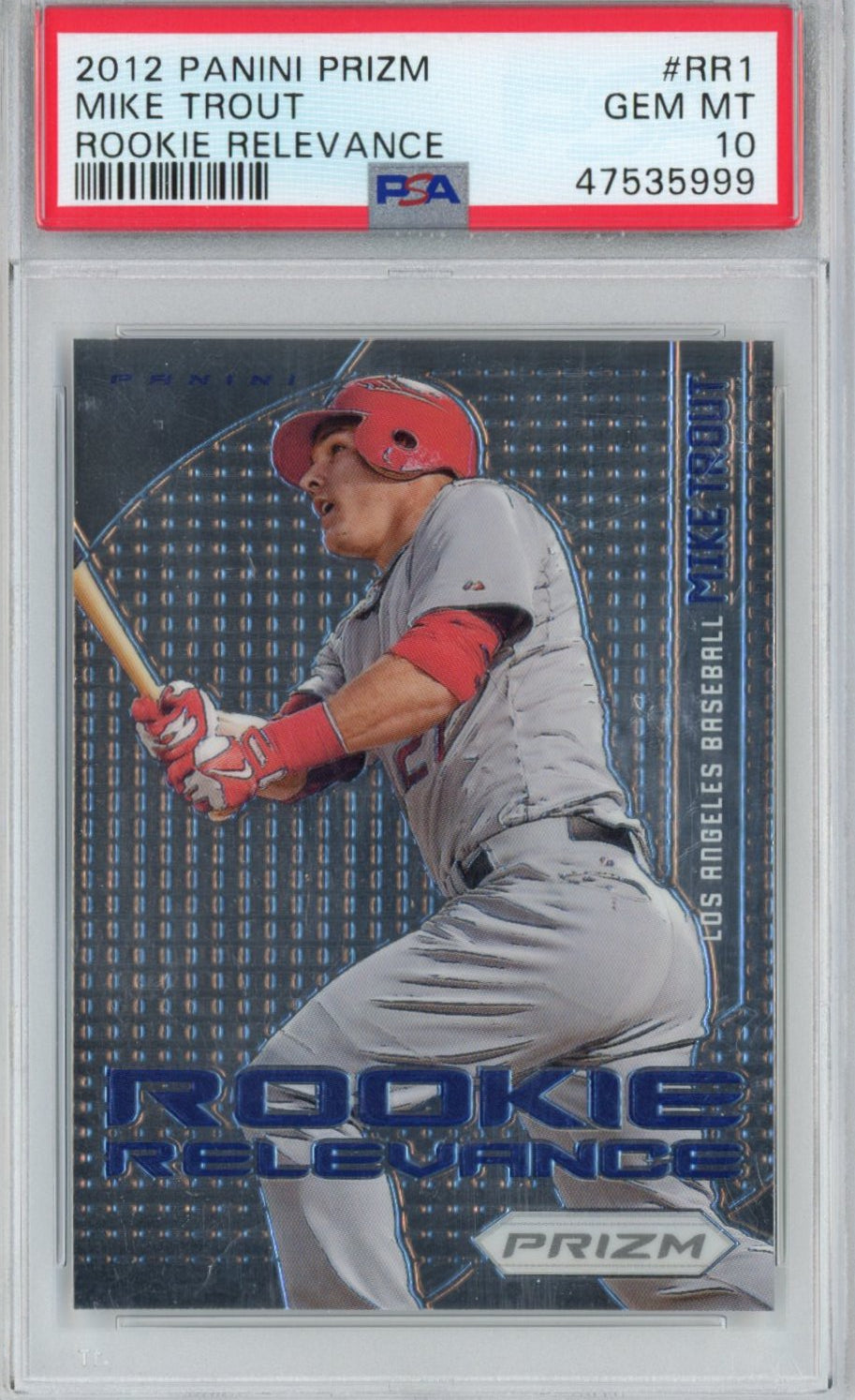 Graded 2012 Panini Prizm Mike Trout #RR1 Rookie Relevance RC Baseball Card PSA 10 Gem Mint