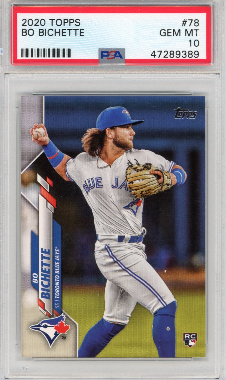 Graded 2020 Topps Bo Bichette #78 Rookie RC Baseball Card PSA 10 Gem Mint