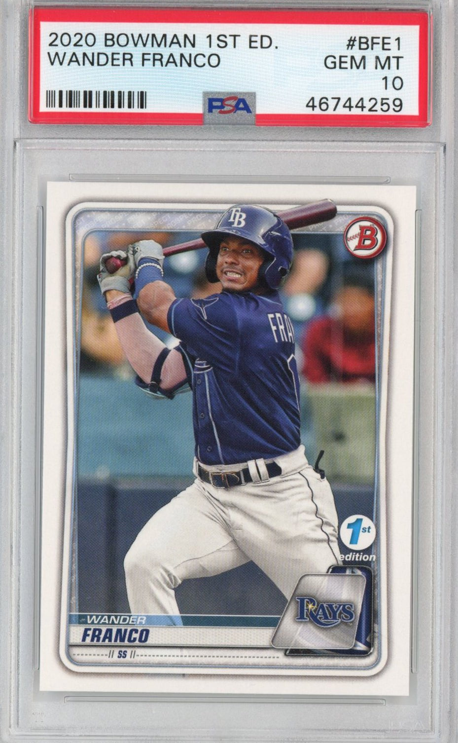 Graded 2020 Bowman 1st Edition Wander Franco #BFE1 Rookie RC Baseball Card PSA 10 Gem Mint
