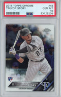 Graded 2016 Topps Chrome Trevor Story #45 Rookie RC Baseball Card PSA 10 Gem Mint