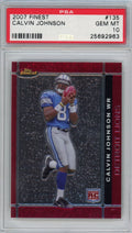 Graded 2007 Topps Finest Calvin Johnson #135 Rookie RC Football Card PSA 10 Gem Mint