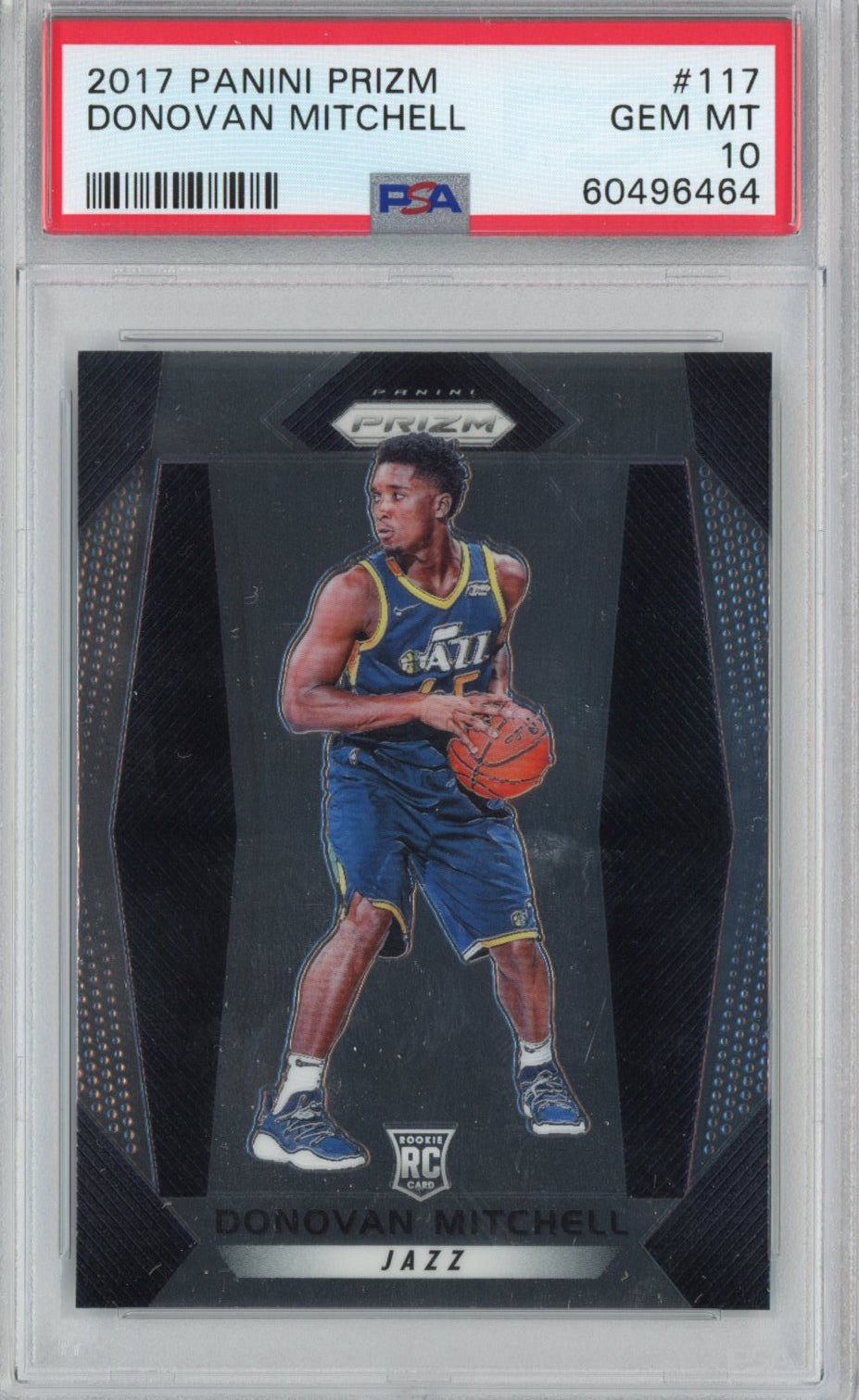 Graded 2017-18 Panini Prizm Donovan Mitchell #117 Rookie RC Basketball Card PSA 10 Gem Mint