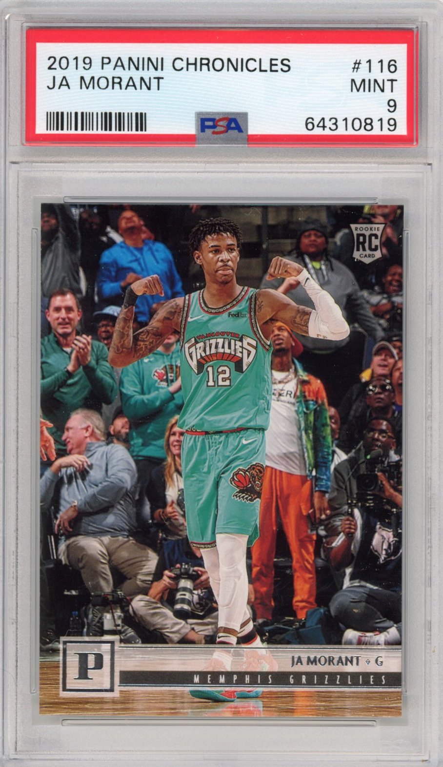 Graded 2019-20 Panini Chronicles Ja Morant #116 Young Dolph Key Glock Rookie RC Basketball Card PSA 9 Mint