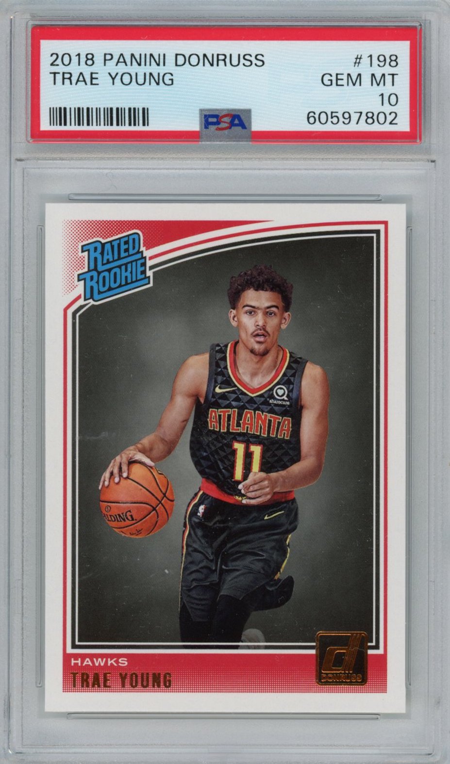 Graded 2018-19 Panini Donruss Trae Young #198 Rookie RC Basketball Card PSA 10 Gem Mint