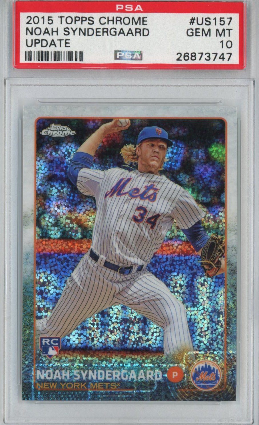 Graded 2015 Topps Chrome Update Noah Syndergaard #US157 Rookie RC Baseball Card PSA 10 Gem Mint