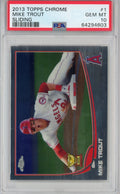 Graded 2013 Topps Chrome Mike Trout #1 Sliding Rookie Cup RC Baseball Card PSA 10 Gem Mint