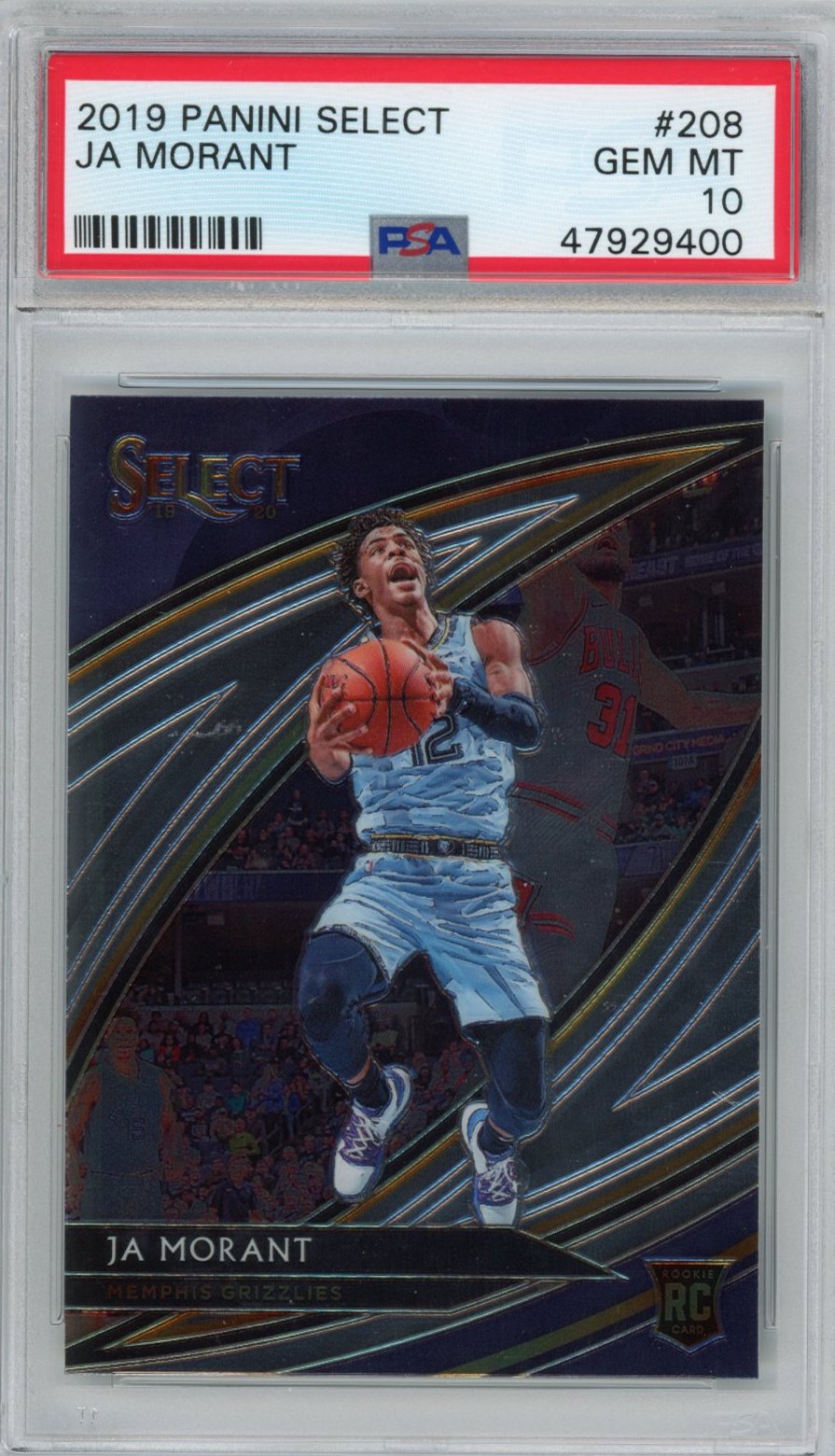 Graded 2019-20 Panini Select Ja Morant #208 Courtside Rookie RC Basketball Card PSA 10 Gem Mint