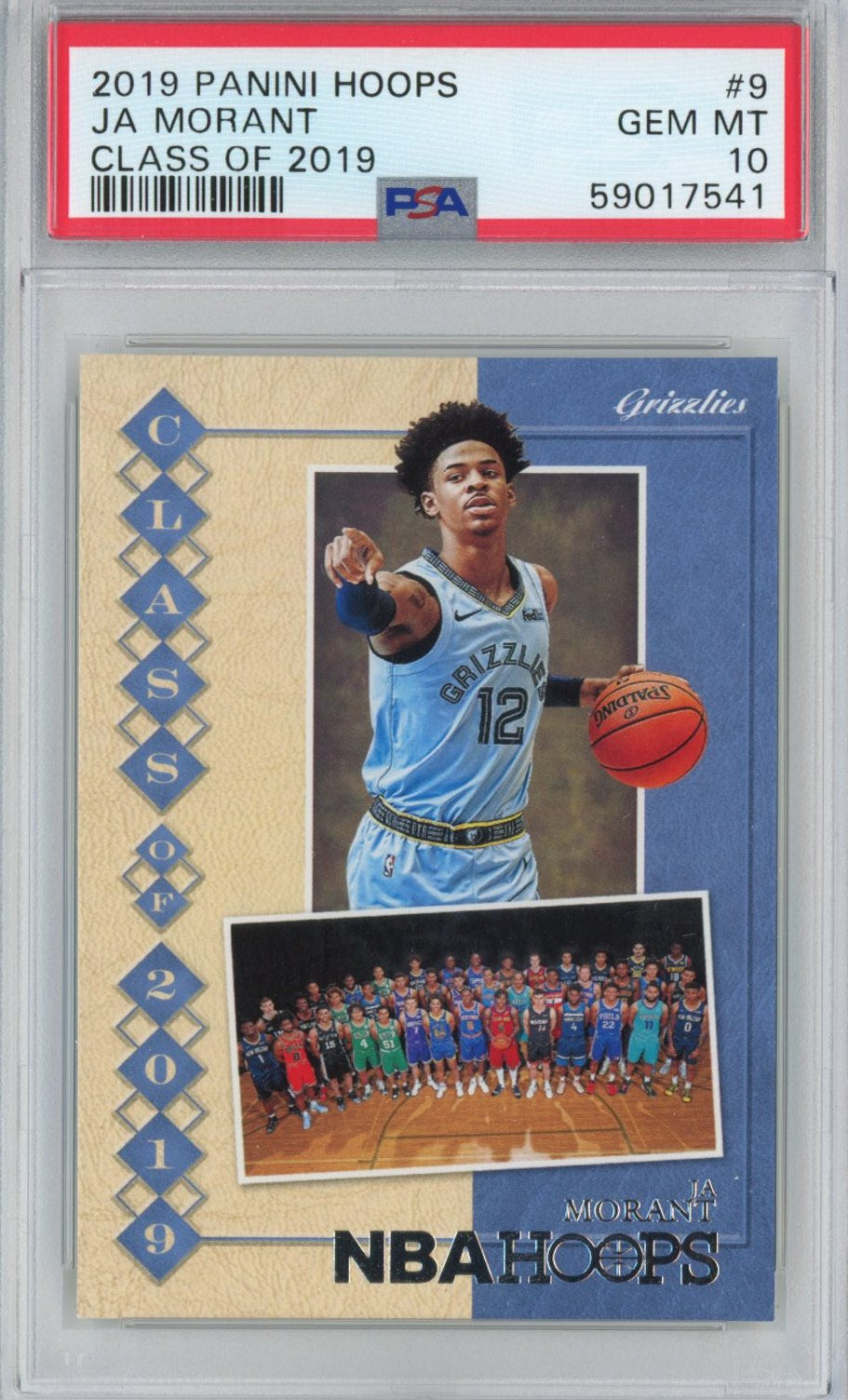 Graded 2019-20 Panini Hoops Ja Morant #9 Class Of 2019 Rookie RC Basketball Card PSA 10 Gem Mint