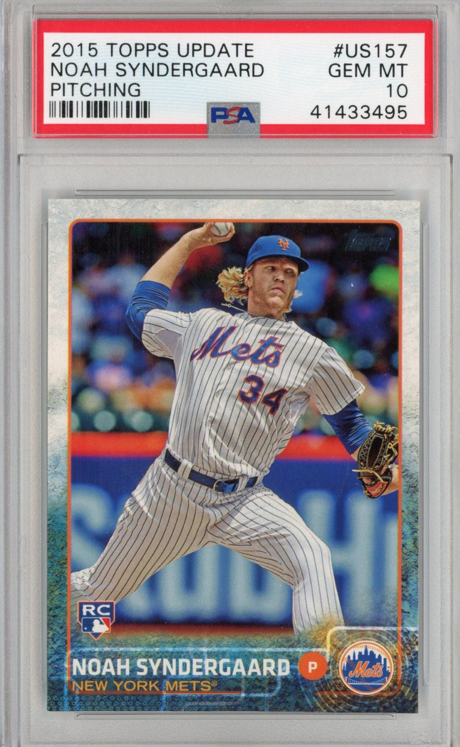 Graded 2015 Topps Update Noah Syndergaard #US157 Rookie RC Baseball Card PSA 10 Gem Mint