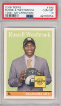 Graded 2008-09 Topps Russell Westbrook #199 1958-59 Variation Rookie RC Basketball Card PSA 10 Gem Mint