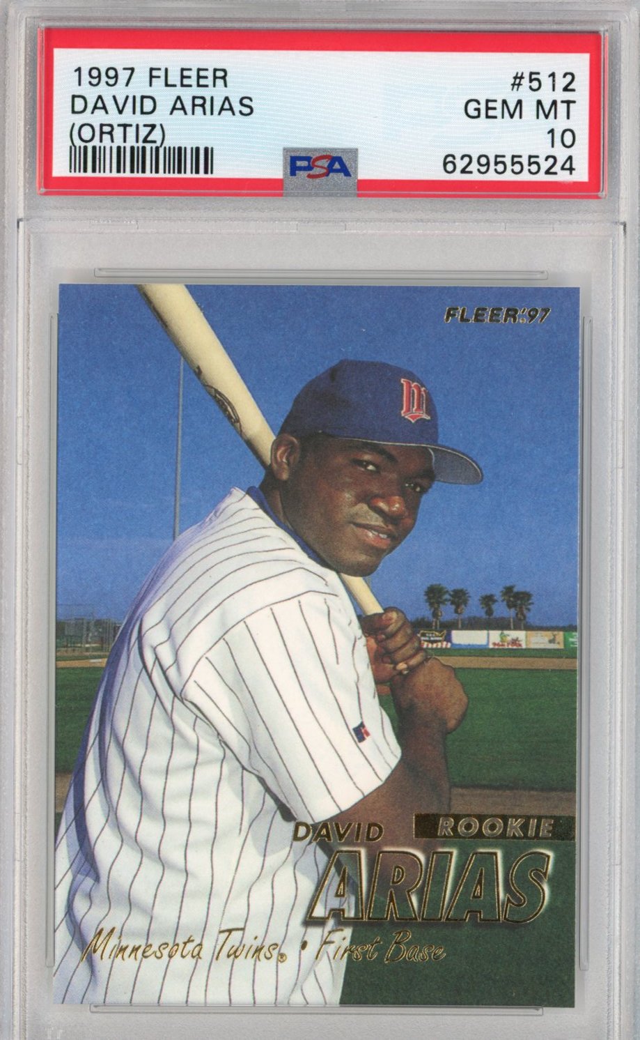 Graded 1997 Fleer David Arias Ortiz #512 Rookie RC Baseball Card PSA 10 Gem Mint
