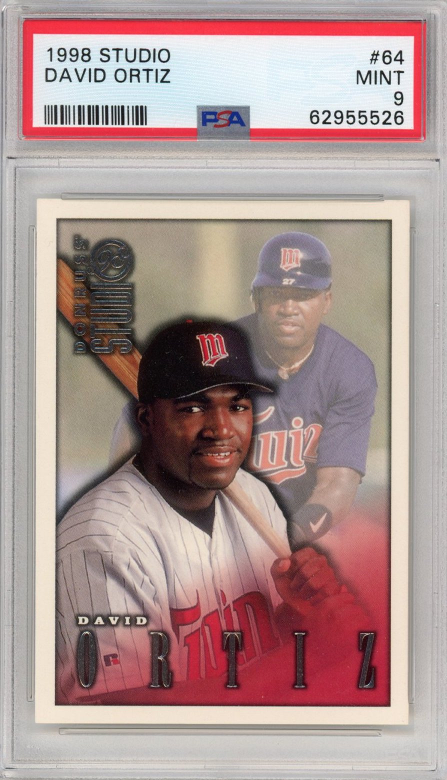 Graded 1998 Donruss Studio David Ortiz #64 Rookie RC Baseball Card PSA 9 Mint