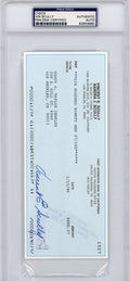 Autographed/Signed Vin Scully Los Angeles Dodgers Baseball Check Cut PSA/DNA COA
