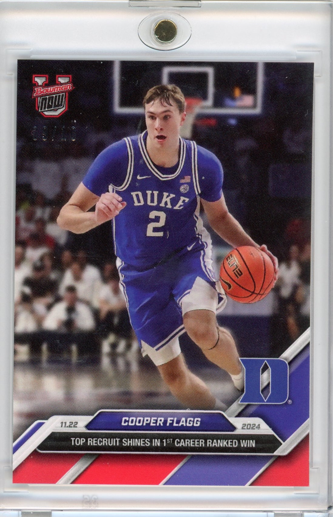 2024 Topps Bowman U Now Cooper Flagg #16 Red #/10 Duke Blue Devils Rookie RC Basketball Card
