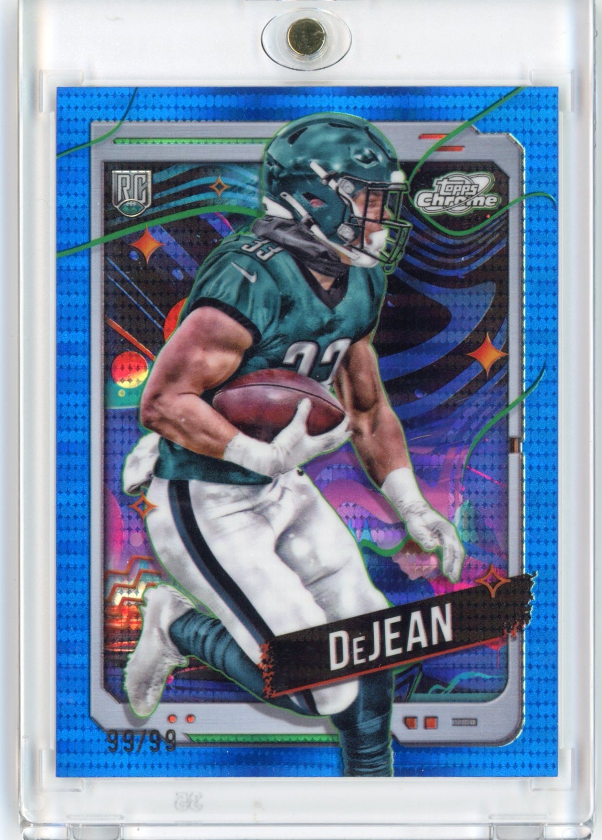 2024 Topps Cosmic Chrome Cooper DeJean #177 Blue Moon Refractor /99 Rookie RC Philadelphia Eagles Football Card