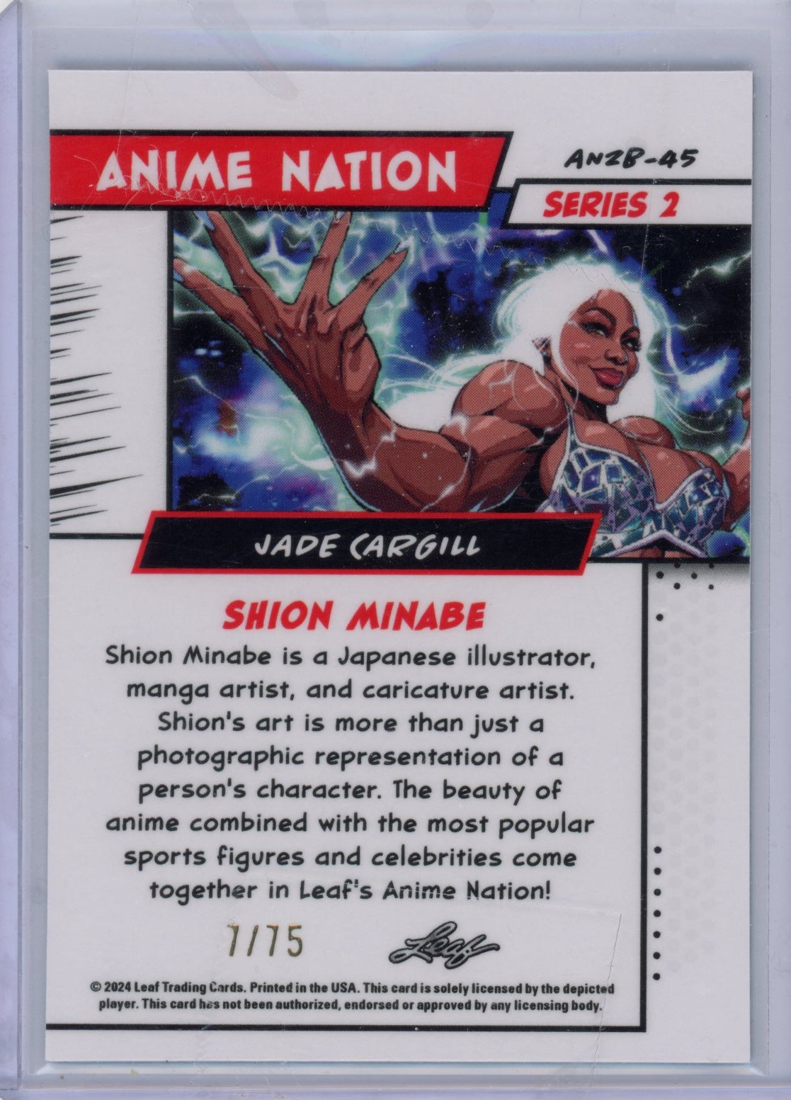 2025 Leaf Web Exclusives Anime Nation Jade Cargill #45 Blue /75 WWE Card