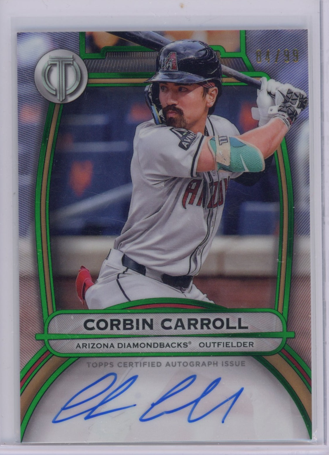 2025 Topps Tribute Corbin Carroll #TACCA Green Auto /99 Baseball Card