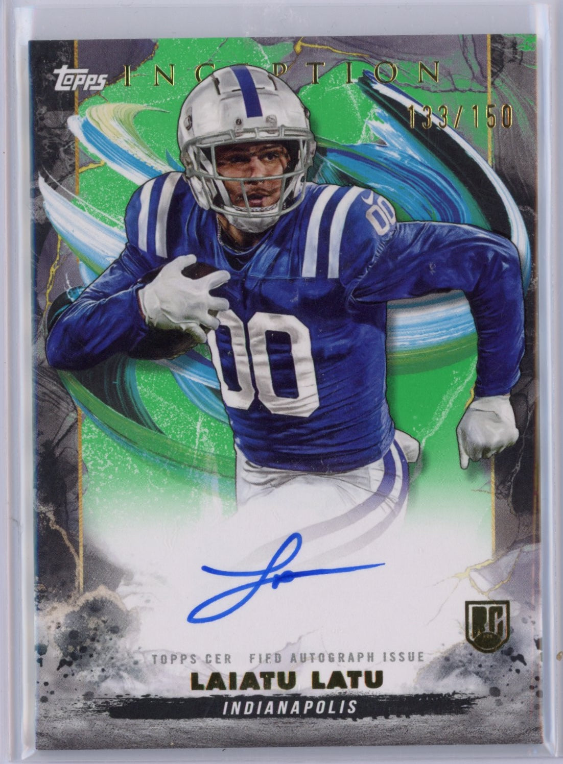 2024 Topps Inception Laiatu Latu #RALL Green Autograph /150 Rookie RC Football Card