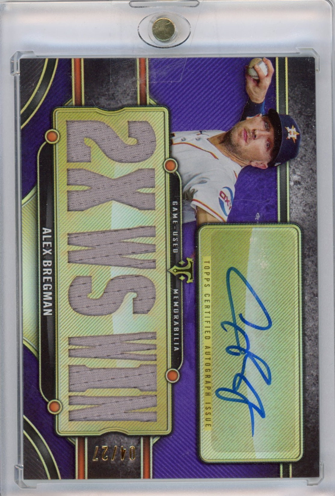 2024 Topps Triple Threat Alex Bregman #TTARABR4 Relic Auto /27 Baseball Card