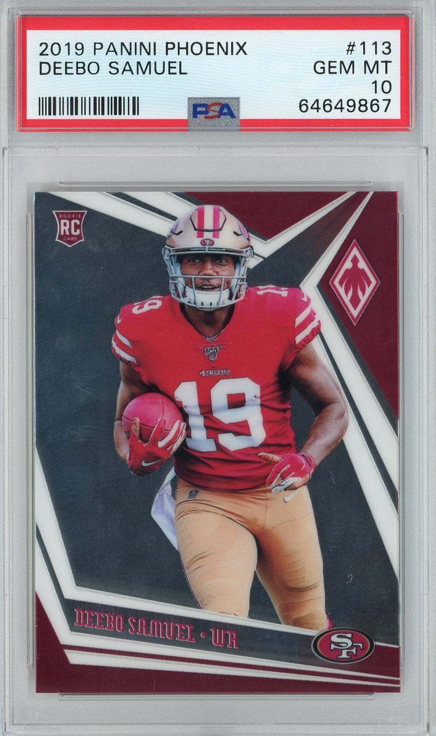 Graded 2019 Panini Phoenix Deebo Samuel #113 Rookie RC Football Card PSA 10 Gem Mint