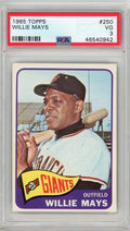 Graded 1965 Topps Willie Mays #250 Baseball Card PSA 3 Very Good