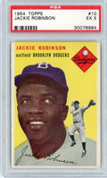 Graded 1954 Topps Jackie Robinson #10 Baseball Card PSA 5 Excellent