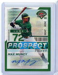 2024 Panini Prizm Prospect Edition Max Muncy #59 Green Pulsar Auto /25 Rookie RC Baseball Card