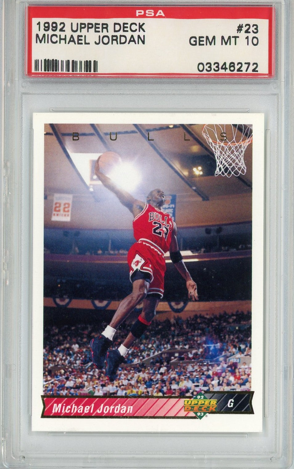Graded 1992 Upper Deck Michael Jordan #23 Basketball Card PSA 10 Gem Mint