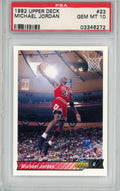Graded 1992 Upper Deck Michael Jordan #23 Basketball Card PSA 10 Gem Mint