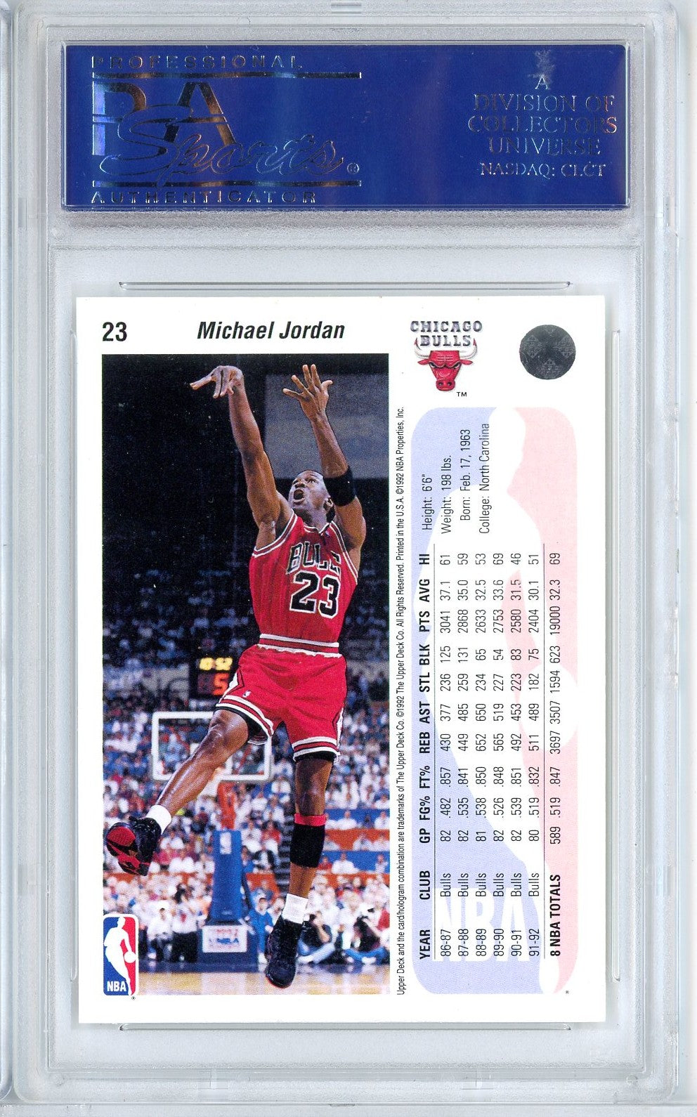 Graded 1992 Upper Deck Michael Jordan #23 Basketball Card PSA 10 Gem Mint