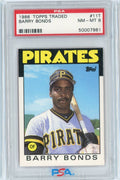 Graded 1986 Topps Traded Barry Bonds #11T Rookie RC Baseball Card PSA 8 NM-MT