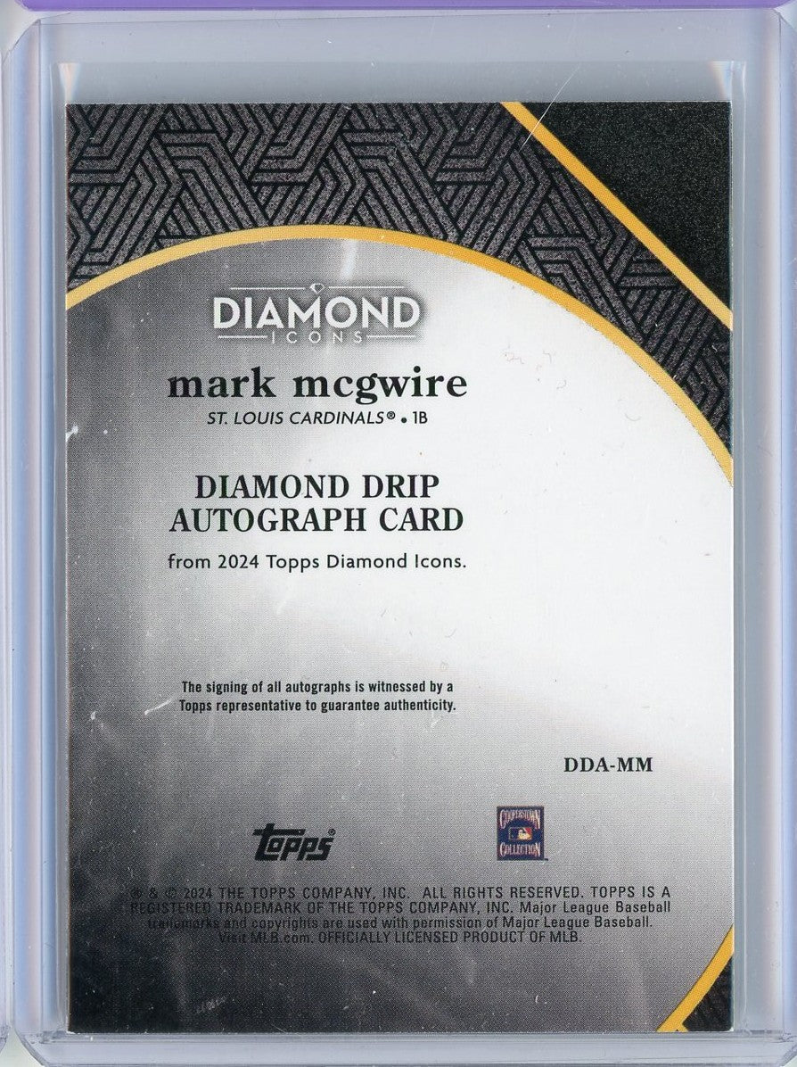 2024 Topps Diamond Icons Diamond Drip Mark McGwire #DDA-MM /10 Auto Baseball Card