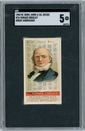Graded 1888 N76 W. Duke, Sons & Co. (N138) Great Americans #HG Horace Greeley Baseball Tobacco Card SGC 5