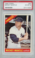 Graded 1966 Topps Mickey Mantle #50 Baseball Card PSA 6 EX-MT