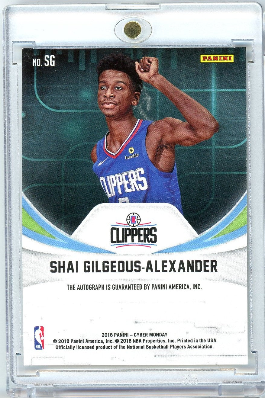 2018 Panini Private Signings Shai Gilgeous-Alexander #SG Auto Rookie RC Basketball Card